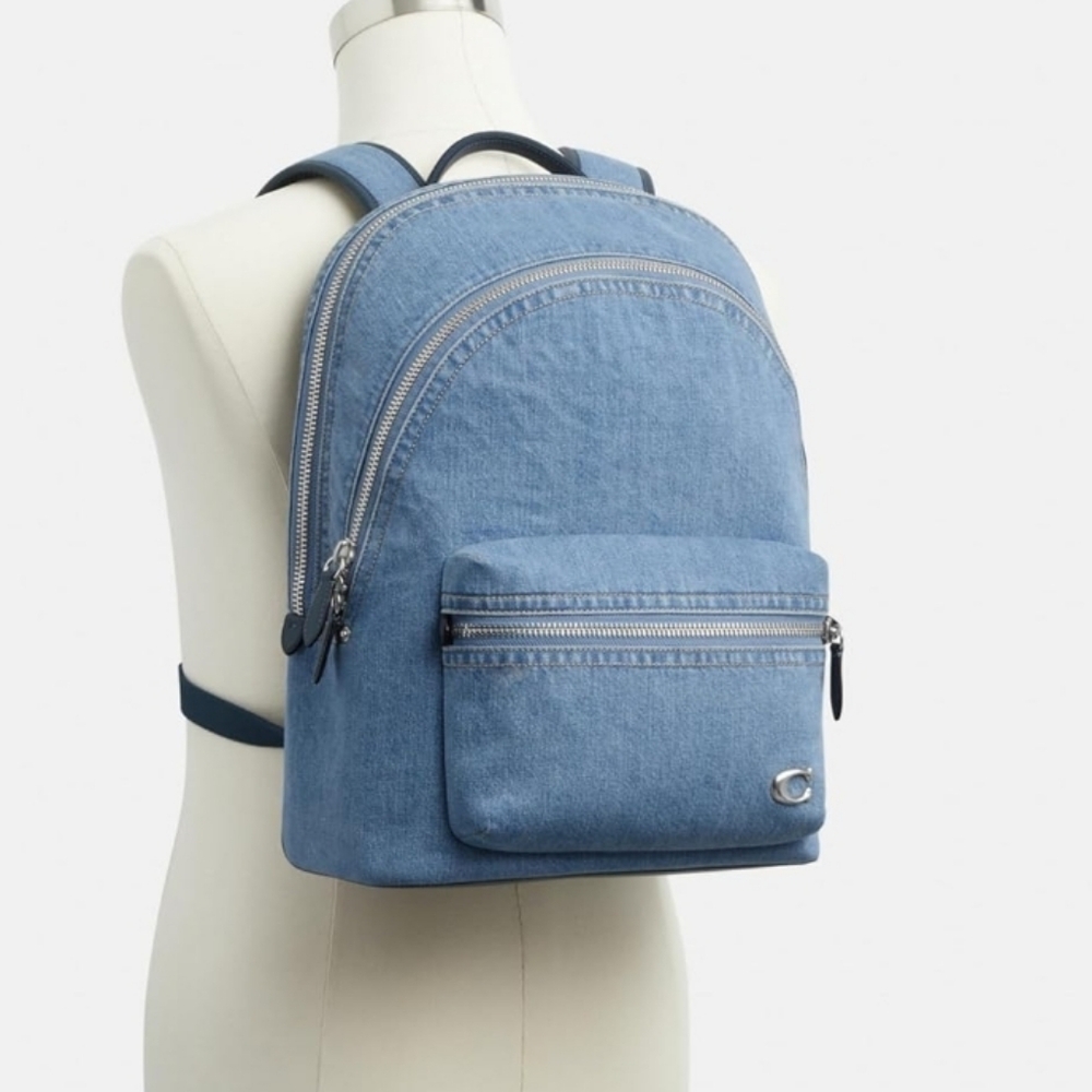Coach Charter Blue Denim Backpack